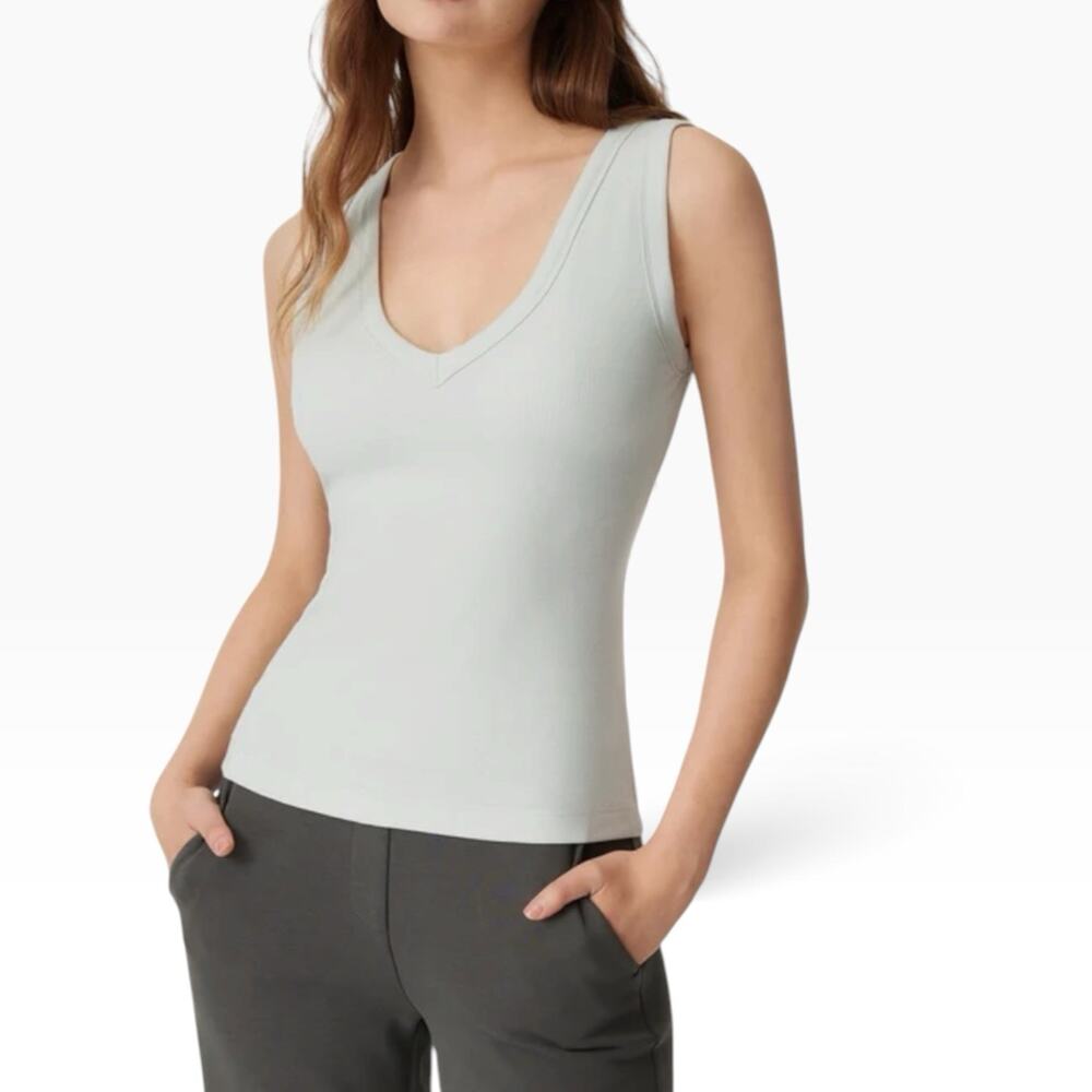 NWT OGL Stretchy V-neck Cotton New Airy Bra Tank Size Medium Pale Azure